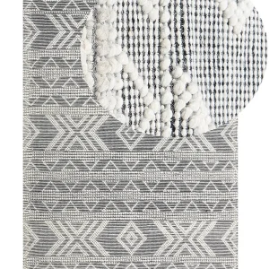 Lana Area Rug 160 x 230 cm White and Black PAZAR