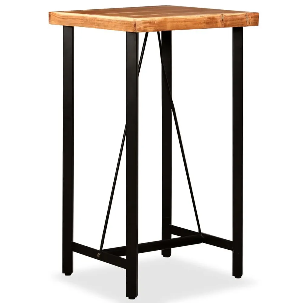 Tavolino da Bar Legno Massello di Acacia 60x60x107 cm