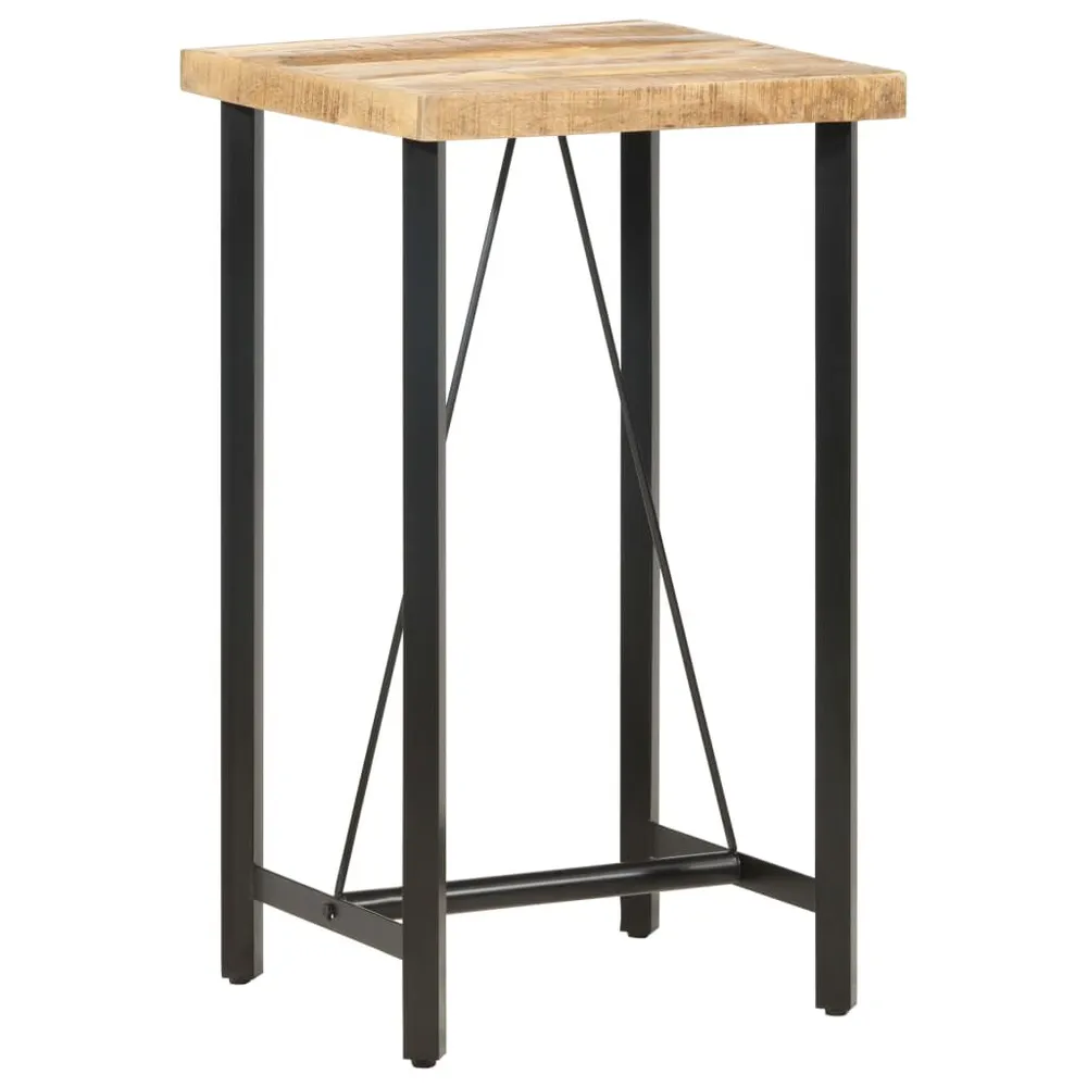 Tavolo da Bar 60x60x107 cm Legno Ruvido di Mango Senza Piombo