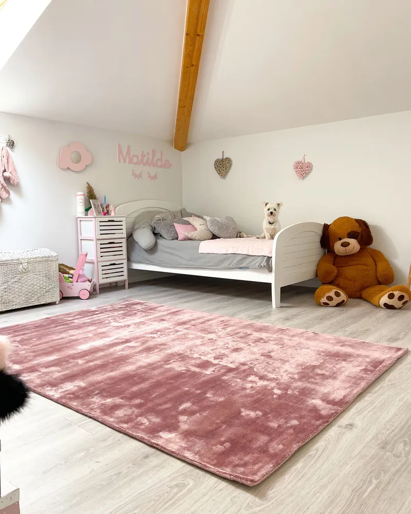 Viscose Area Rug 160 x 230 cm Pink GESI II