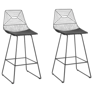 Bar Chair Set 2 Acciaio Black BISBEE