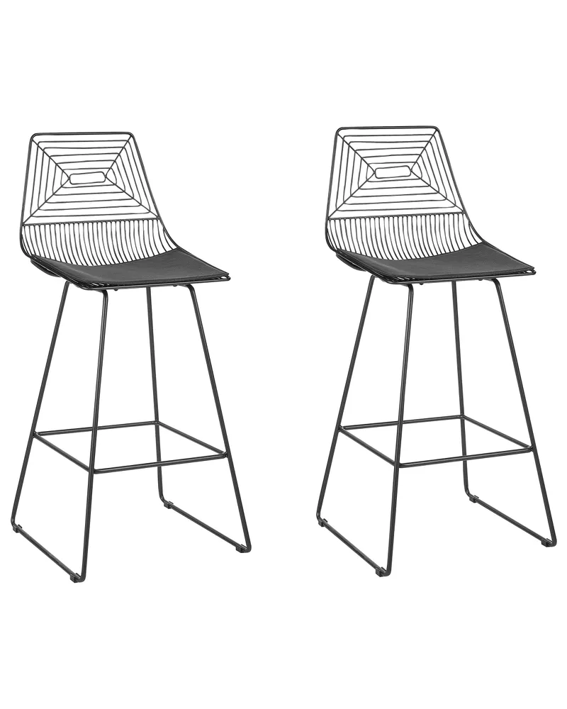 Bar Chair Set 2 Acciaio Black BISBEE