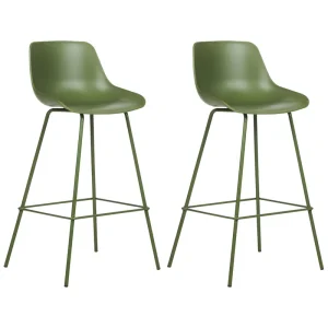 Bar Chair Set 2 Green EMMET