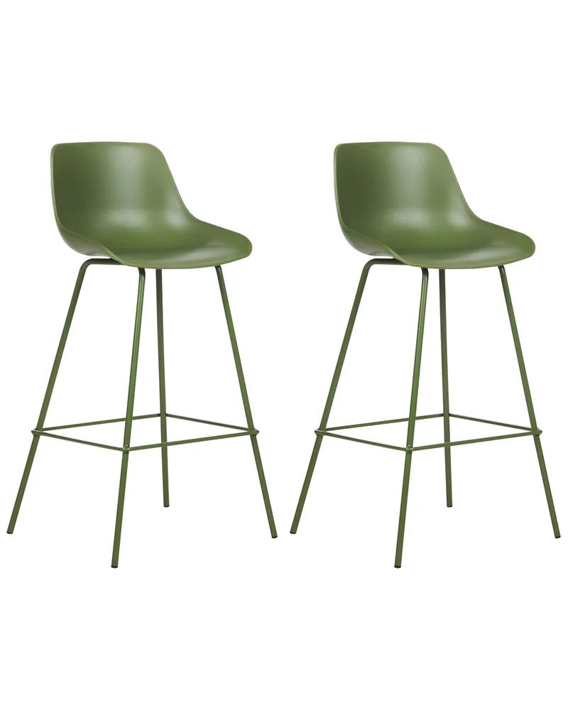 Bar Chair Set 2 Green EMMET