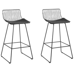 Bar Chair Set 2 Metallico Black FREDONIA