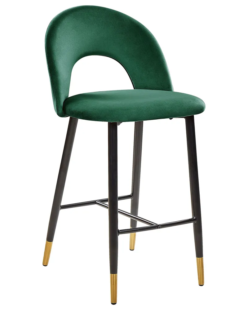 Bar Chair Set 2 velluto Emerald Green FALTON