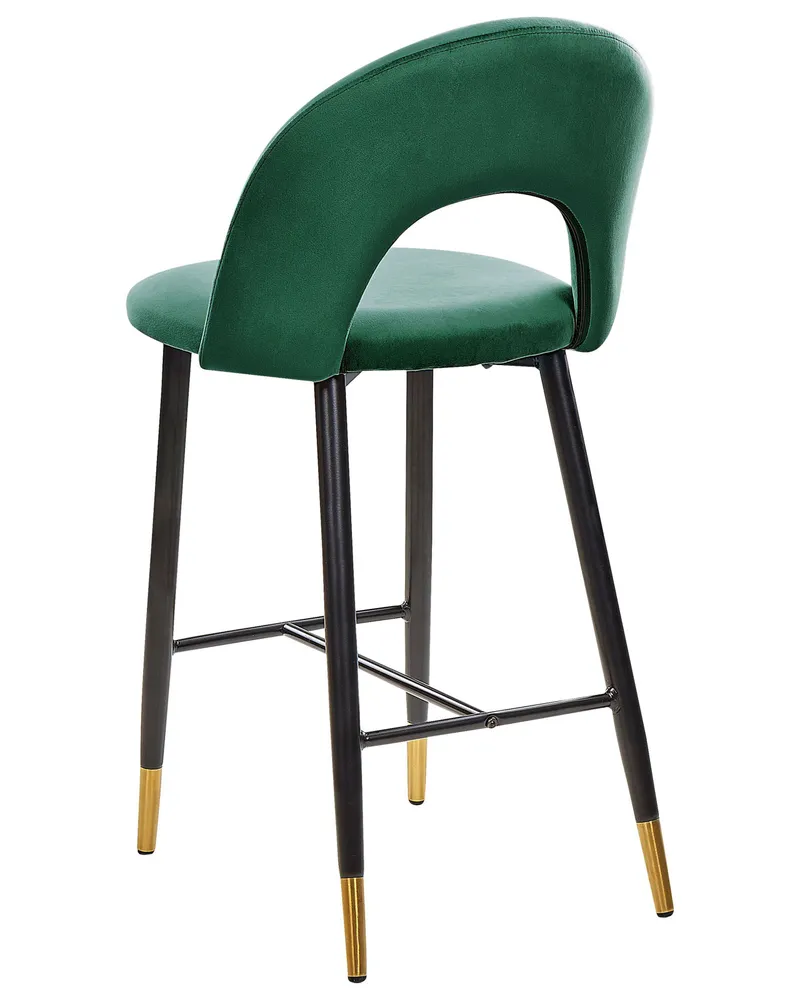 Bar Chair Set 2 velluto Emerald Green FALTON
