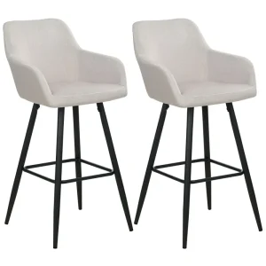 Bar Chair Set 2 Di velluto Taupe CASMALIA