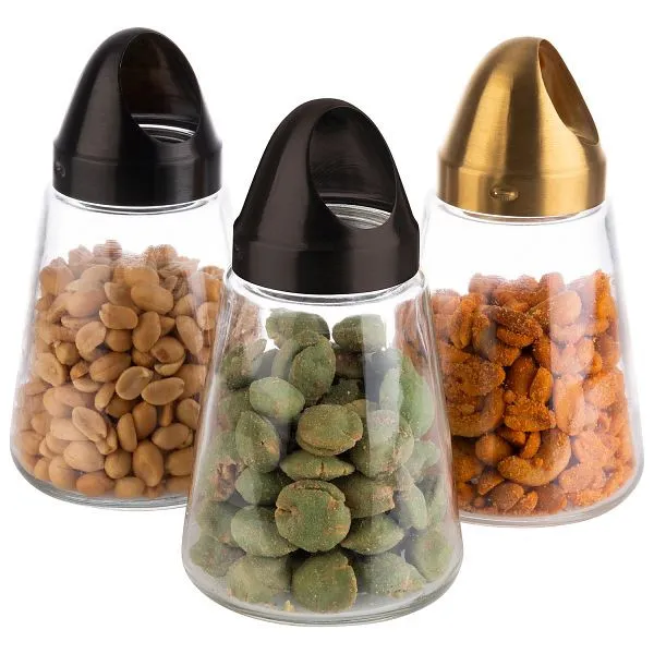 Distributore di snack APS Ø 85 x 155 cm contenitore vetro coperchio vite acciaio inossidabile aspetto canna di fucile 350...