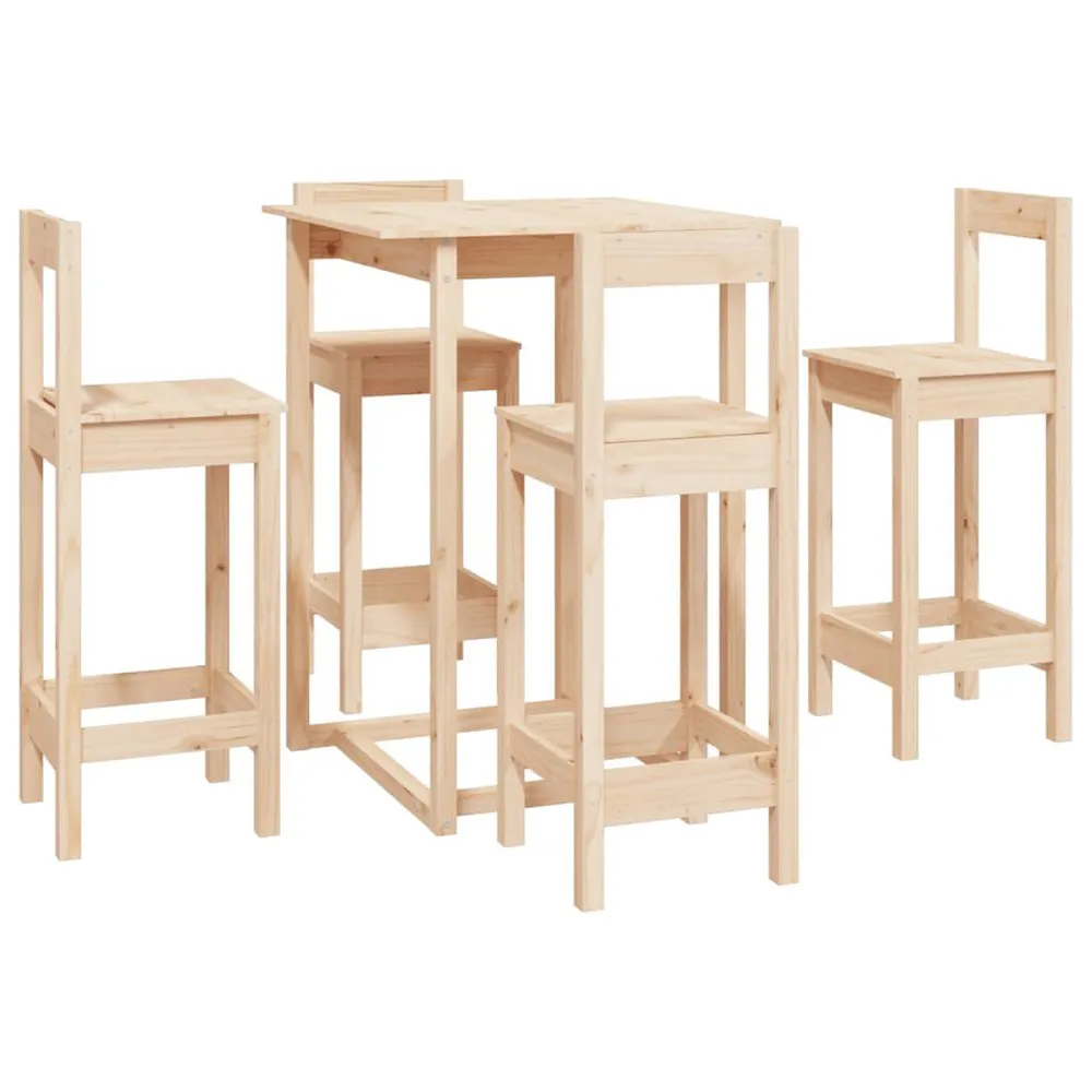 Set da Bar 5 pz Legno Massello di Pino