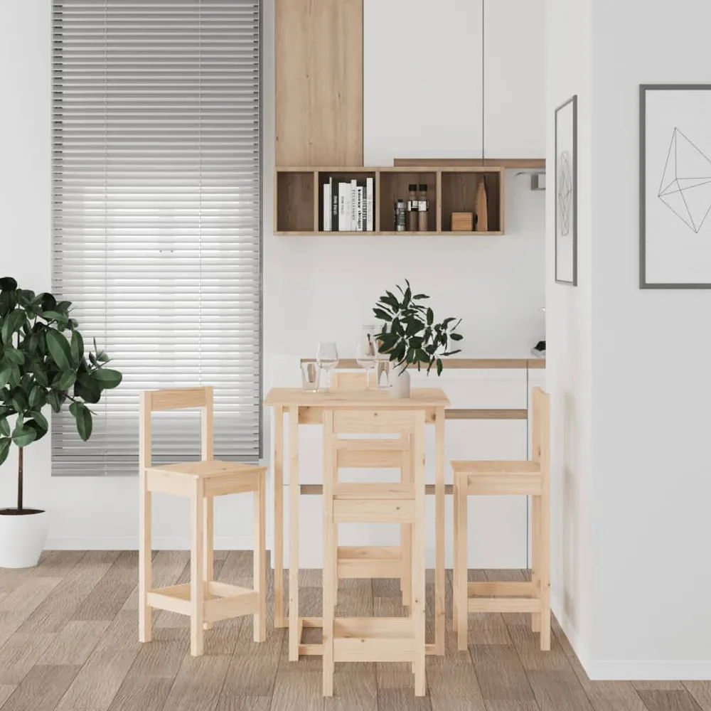 Set da Bar 5 pz Legno Massello di Pino