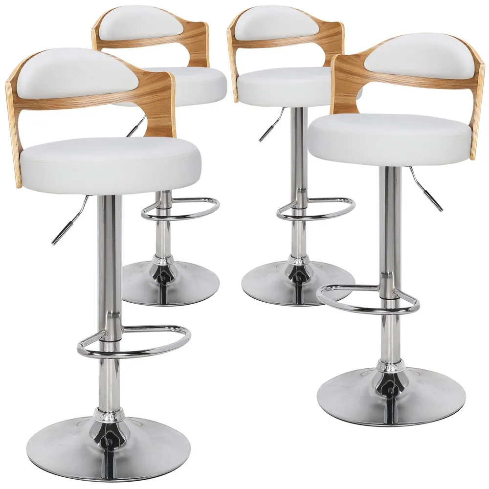 Set di 4 sedie da bar Ruben Rovere evidente e bianco finto