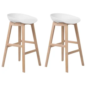 Sgabello da bar Set di 2 Bianco MICCO