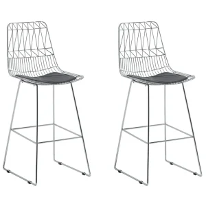 Sgabello da bar Set di 2 Metallo Argento PRESTON