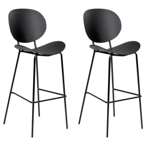 Sgabello da bar Set di 2 Nero SHONTO