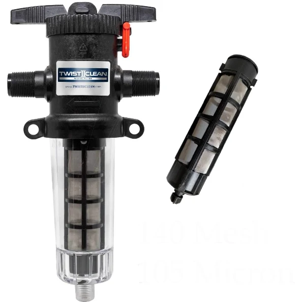Source - 131350 - T2C-100-140 TwistIIClean 1" ( 140 Mesh, Nero puro ) and 2 Adapters