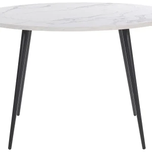 Certificato CE Tavolo da pranzo effetto marmo bianco e nero ⌀ 120 cm ODEON