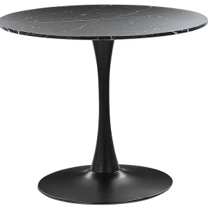 Cestino per il Pane Tavolo da pranzo tondo effetto marmo nero ⌀ 90 cm BOCA