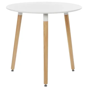 Elegante Design Tavolo da pranzo legno limpido e bianco ⌀ 80 cm BOMA