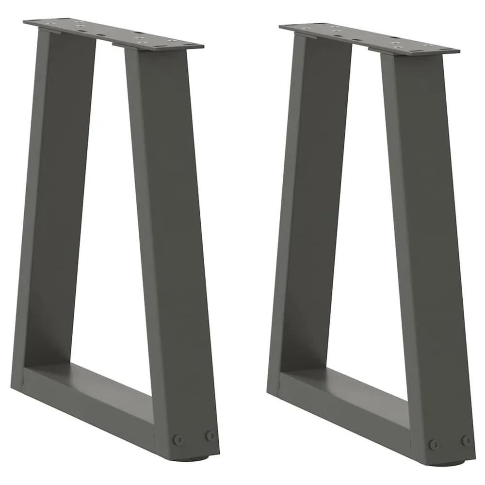 Gambe Tavolo Pranzo V 2 pz Antracite 28x(42-43,3)cm Acciaio per Famiglie