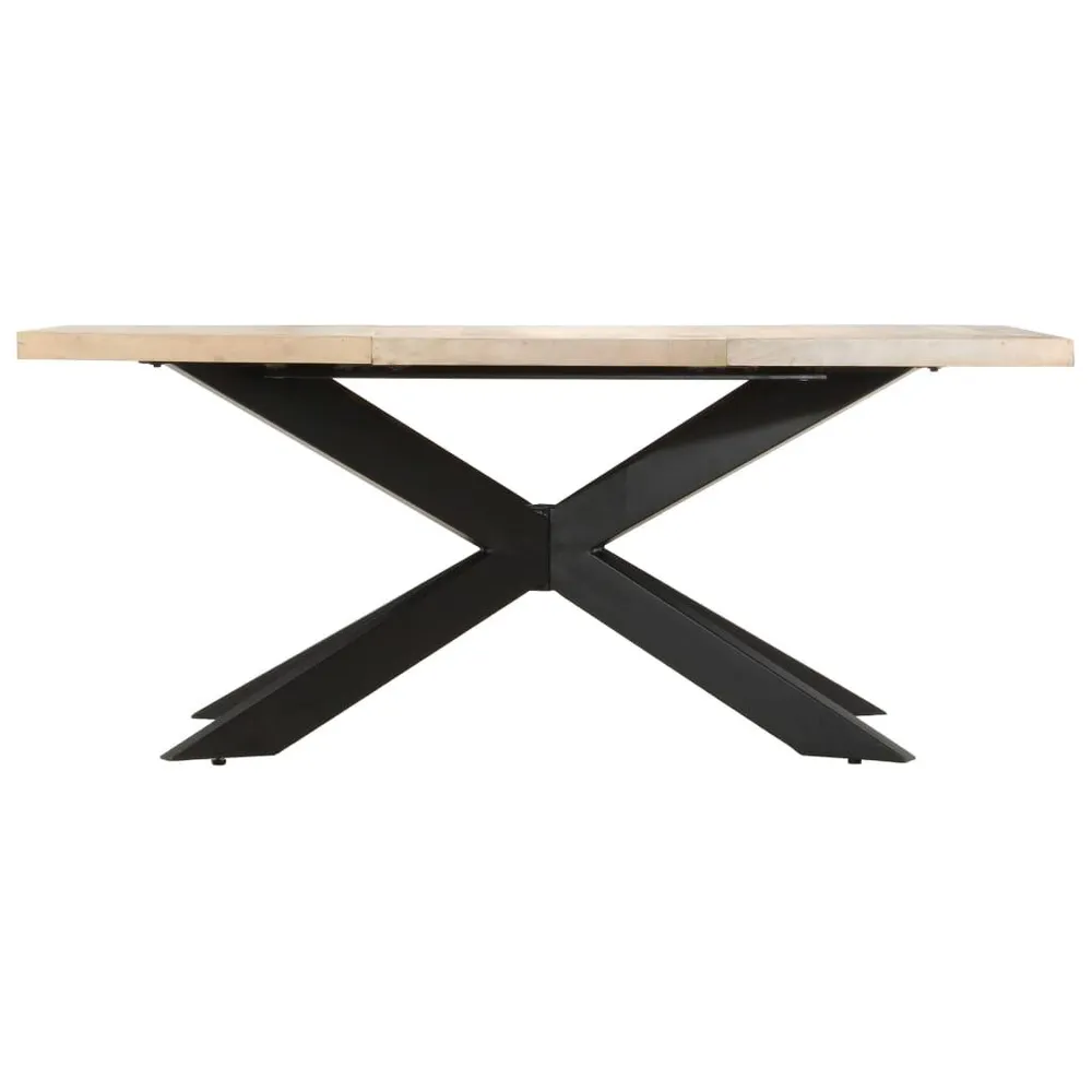 Portabottiglie Elegante Tavolo da Pranzo 180x90x76 cm Massello di Mango Sbiancato
