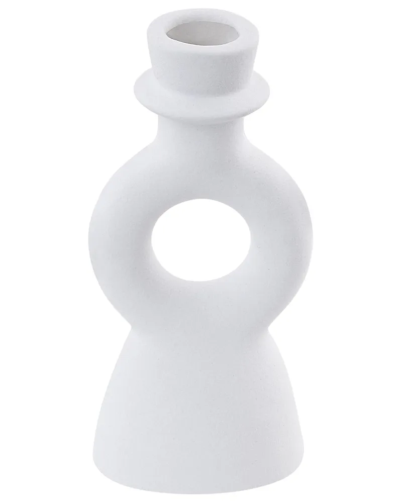 Portacandele SPARTA Ceramica Bianco imbrattato