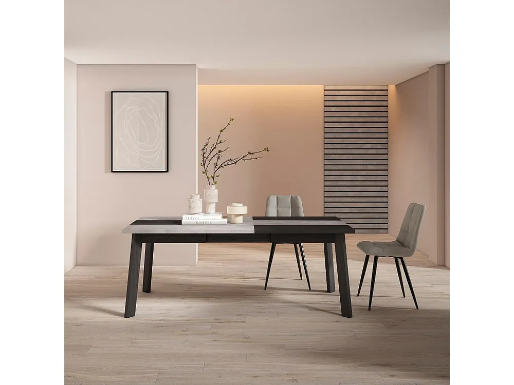 Premium Tavolo da Pranzo, 200, Per 10 persone, Gambe legno, Cemento