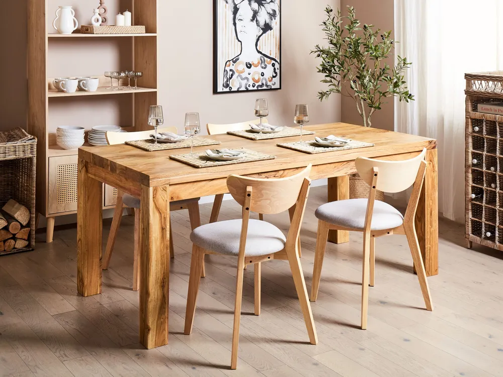 Set di Bicchieri Tavolo da pranzo legno d'acacia palese 180 x 90 cm TESA