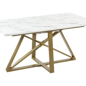 Sottobicchieri Tavolo da pranzo estensibile effetto marmo bianco e oro 160/200 x 90 cm MAXIMUS