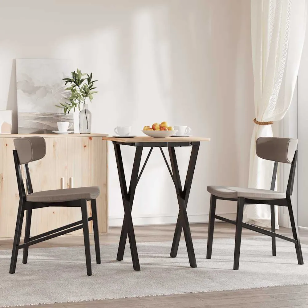 Sottobicchieri Telaio Gambe X per Tavolo da Pranzo 40x40x73 cm Acciaio