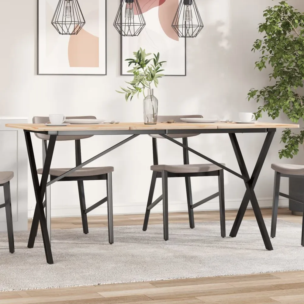 Sottobicchieri Telaio Gambe X per Tavolo da Pranzo 120x60x73 cm Acciaio