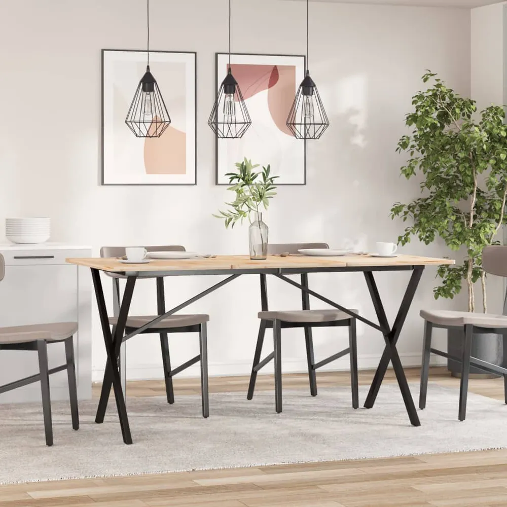 Sottobicchieri Telaio Gambe X per Tavolo da Pranzo 120x60x73 cm Acciaio
