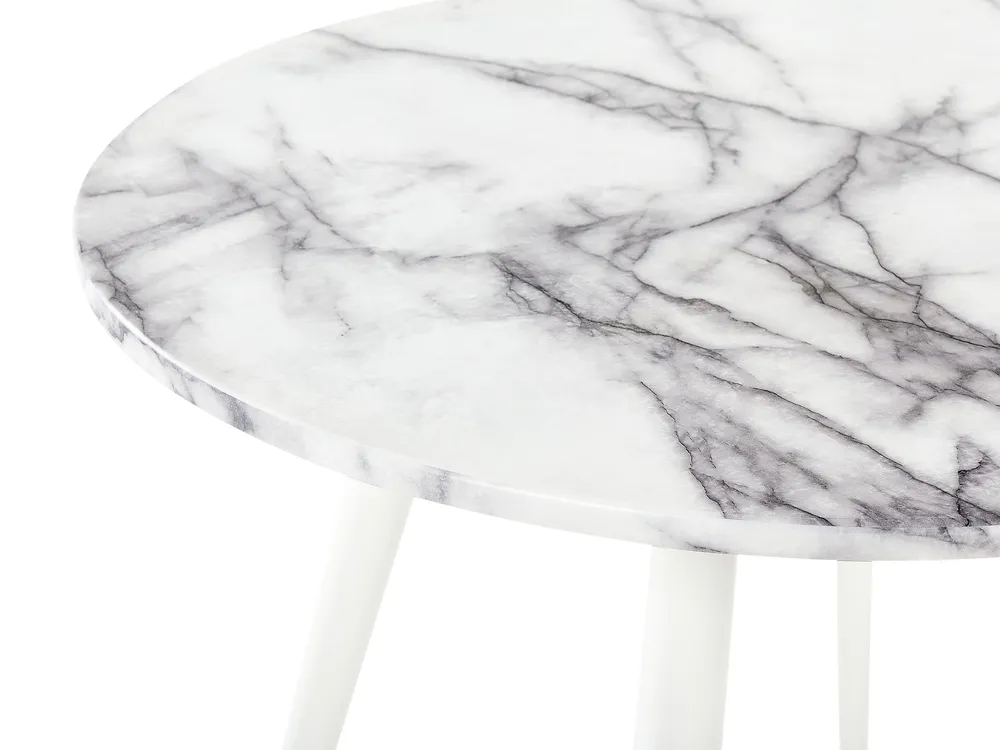 Tavolo da pranzo bianco e oro ⌀ 80 cm GUTIERE per Ospiti
