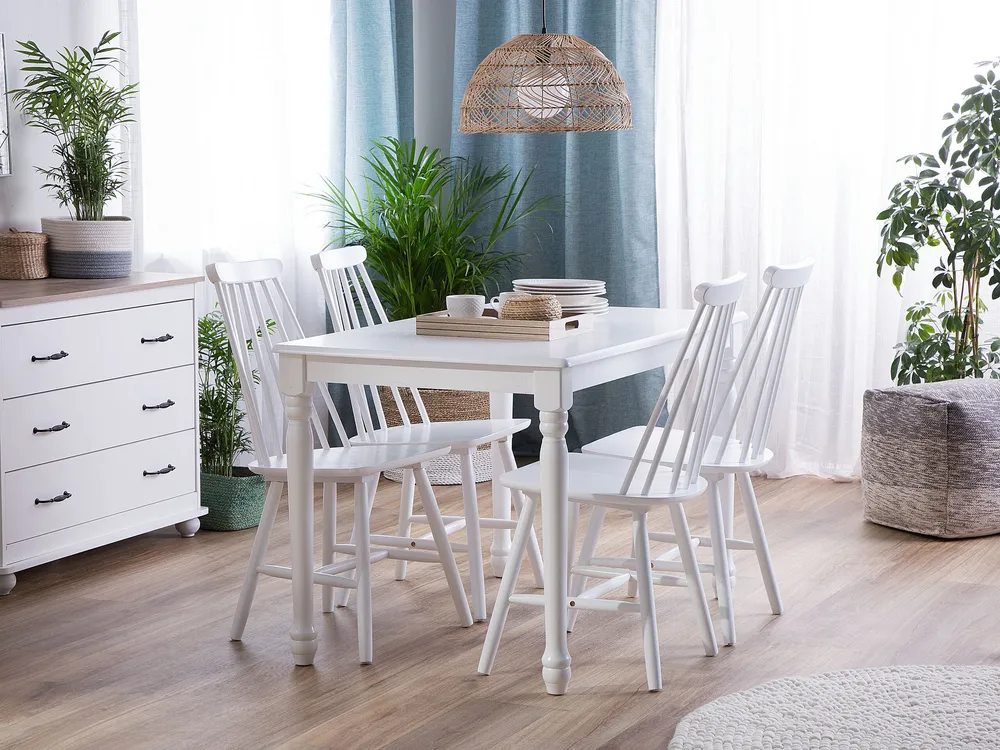 Tavolo da pranzo legno bianco 120 x 75 cm CARY con 12 Pezzi