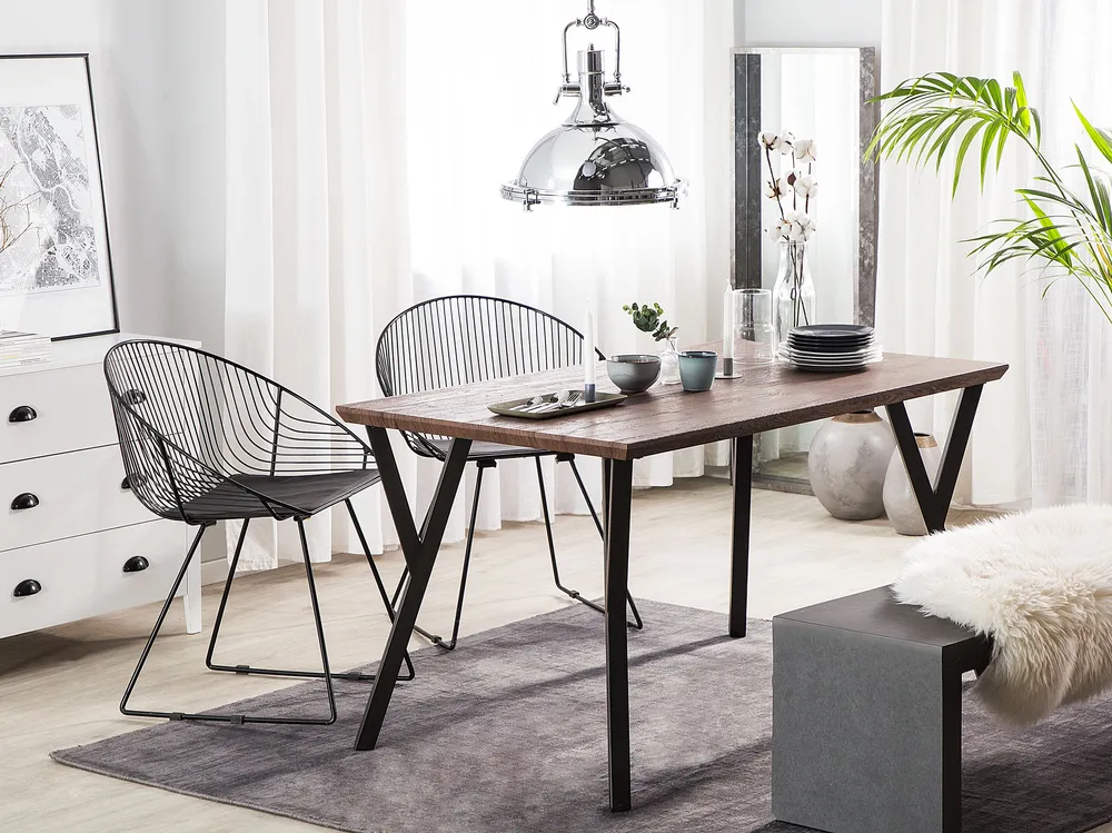 Tavolo da pranzo legno ombroso e nero 140 x 80 cm BRAVO