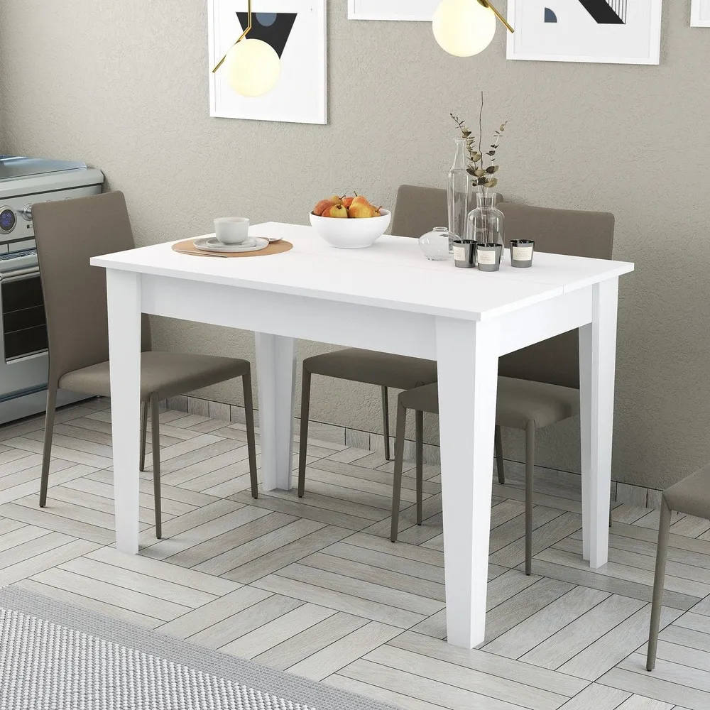Vassoio Portatile Tavolo da pranzo Fiorita con contenitore 100cm Bianco