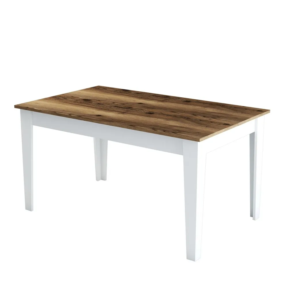 Vassoio Portatile Tavolo da pranzo Kaltes con contenitore L145cm Legno fosco e bianco