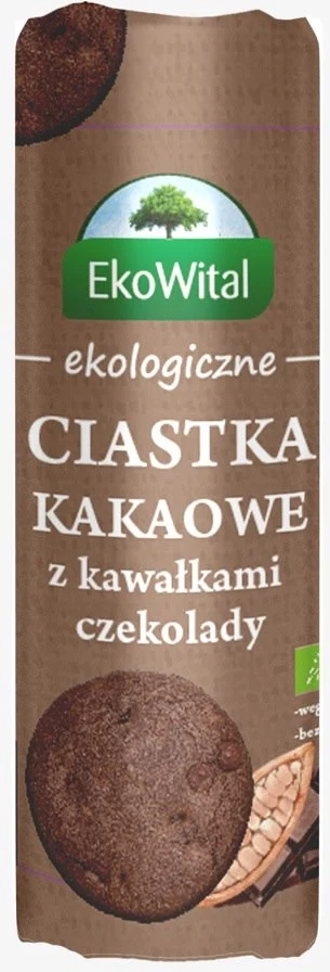 Biscotti al cacao con pezzi di cioccolato BIO 250 g EkoWital EKOWITAL