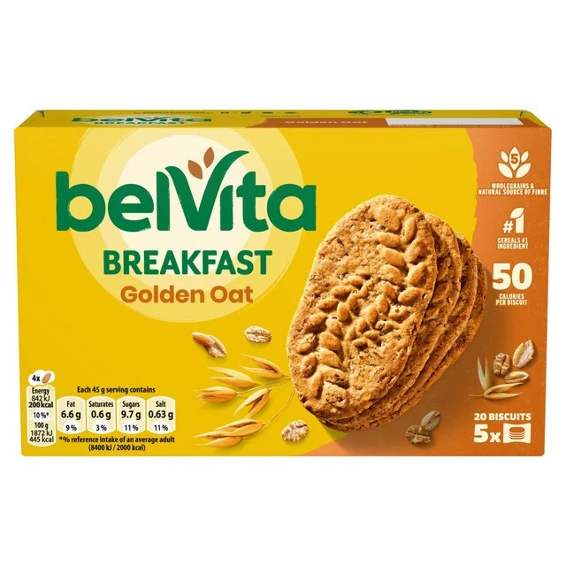Biscotti da colazione all'avena dorata Belvita 5 per confezione