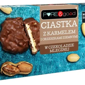 Biscotti con caramello e arachidi al cioccolato al latte, senza zuccheri aggiunti 128g
