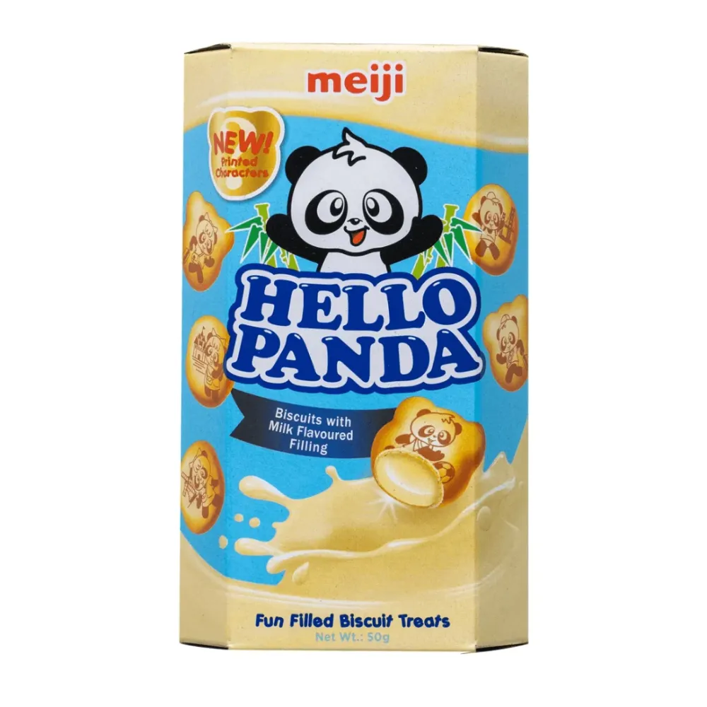 Hello Panda Milk Flavored, biscotti forma di panda ripieni di crema al latte da 50g