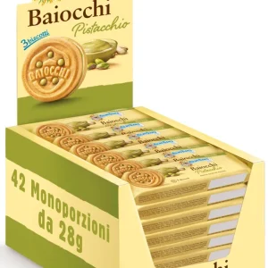 Mulino Bianco Biscotti Baiocchi al Pistacchio, Biscotti con Pistacchio e Pastafrolla Ideali per Colazione o Merenda, Senza...