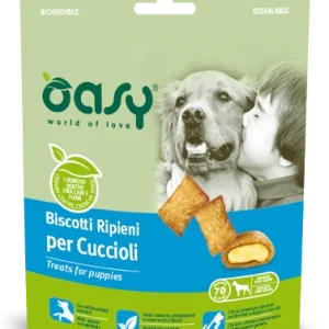Oasy Biscotti Ripieni per Cuccioli al Pollo 70g - Snack Nutrienti per la Crescita