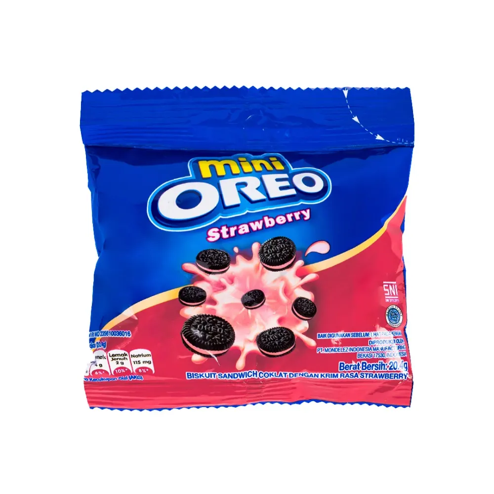 Oreo Mini Strawberry, biscotti al cioccolato ripieni di crema alla fragola da 20.4g