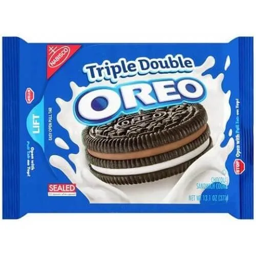 Oreo Triple Double, biscotti triplo strato vaniglia e cioccolato da 373g