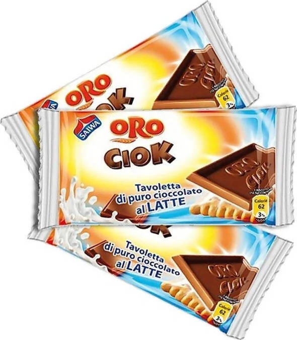 Oro Ciok 20x Biscotti Oro Ciok Cioccolato Al Latte Monoporzione Con Due Biscotti 50 Gr Snack Merendina Monoporzione Confez...