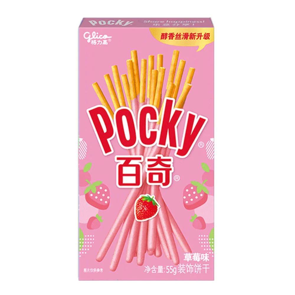 Pocky Strawberry, biscotti ricoperti di crema alla fragola da 55g
