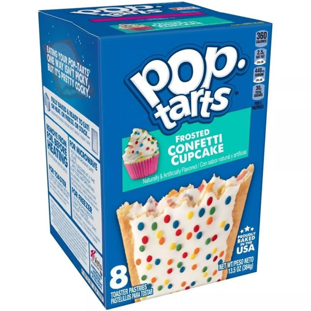 Pop Tarts Frosted Confetti Cupcake, biscotti ripieni di crema alla vaniglia e ricoperti di confetti da 384g