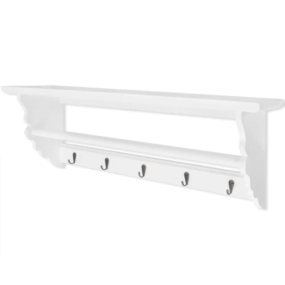 Appendiabiti MDF bianco stile barocco