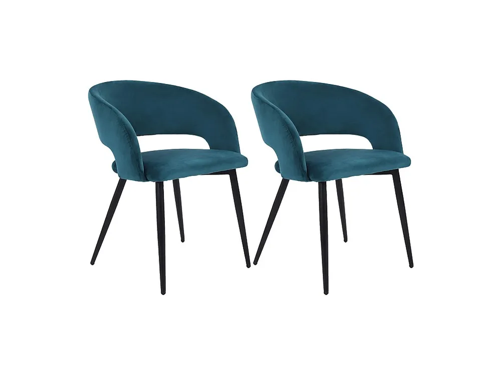 Sedie Titoki 76x55,5x58 Velluto Metallo Verde Petrolio Nero Innovativo SET 2 pezzi Parzialmente Montato
